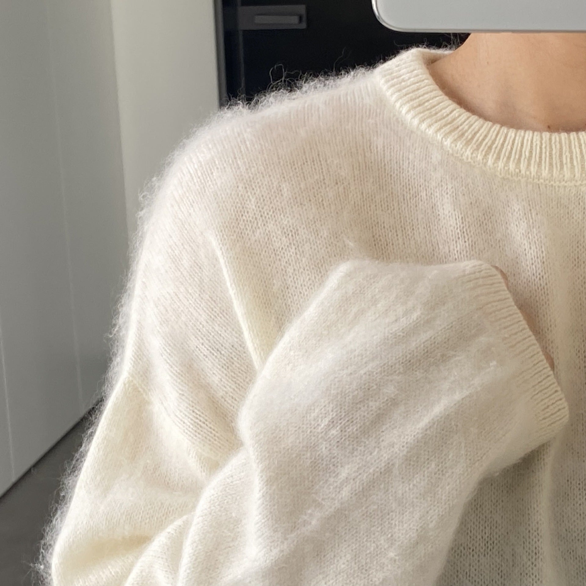 Women's Round Neck Wool Brushed Sweater ARZ