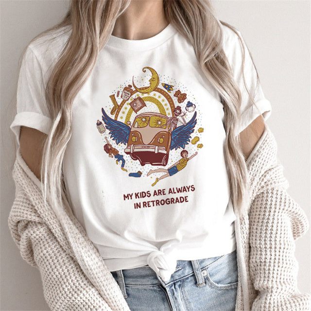 Fashion Tarot Women Print T-shirts Female Cartoon Tops ARZ