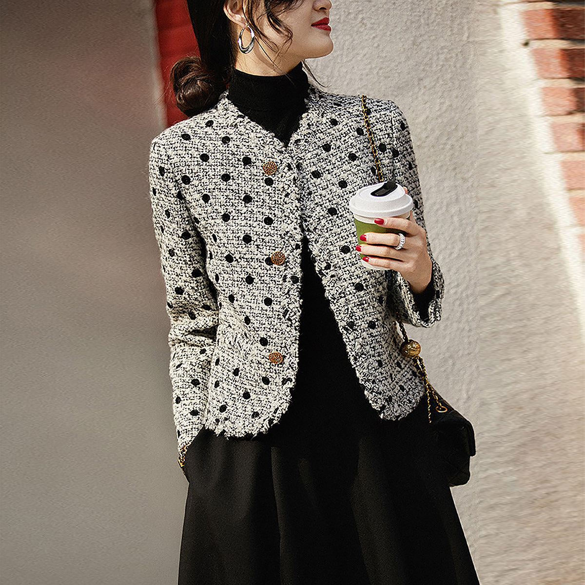 Fashionable Elegant Tweed Coat For Women ARZ