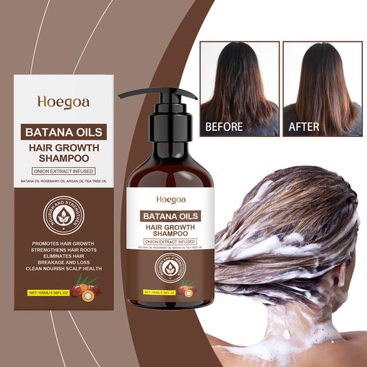 HOEGOA Batana Oil Shampoo Moisturizing Scalp Soft Oil Control Fluffy Lasting Fragrance Mild Shampoo ARZ