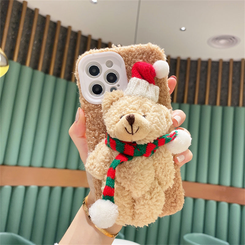 Christmas Bear Plush Mobile Phone Case ARZ