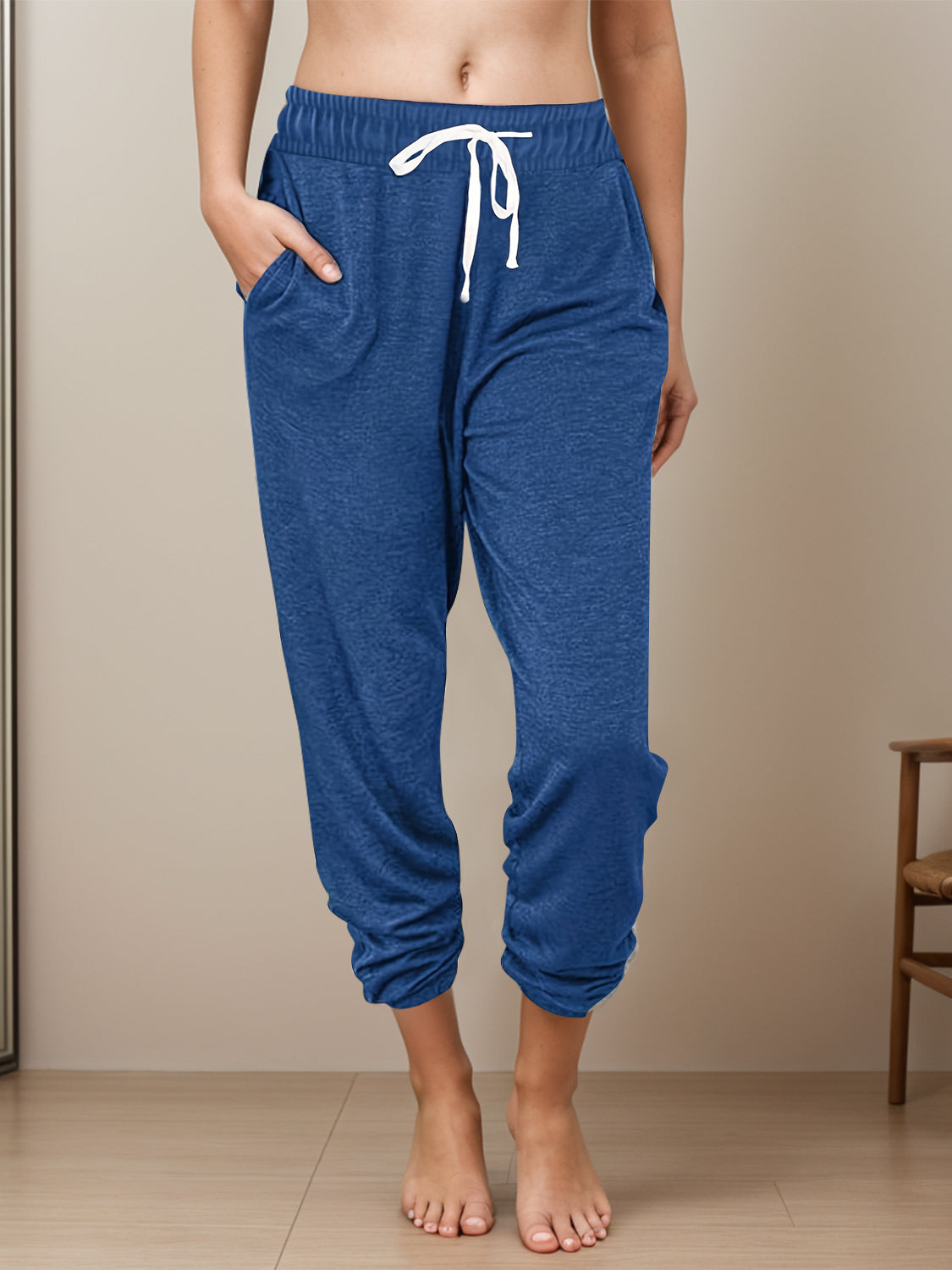 Full Size Drawstring Elastic Waist Joggers with Pockets Trendsi