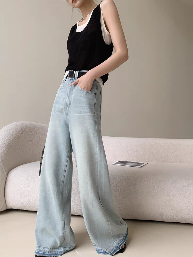 Loose Slimming And Straight Wide Leg Mop Pants ARZ