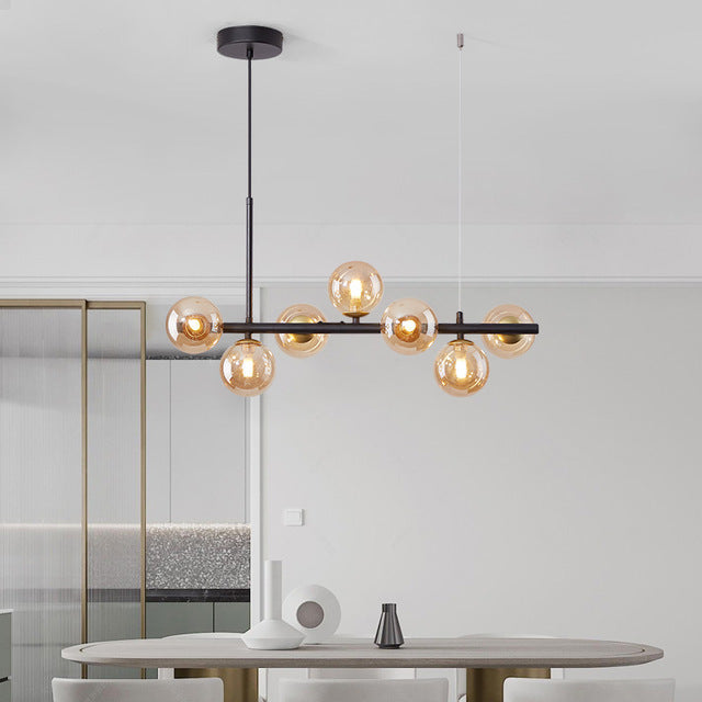 A Long Minimalist Glass Magic Bean Chandelier ARZ