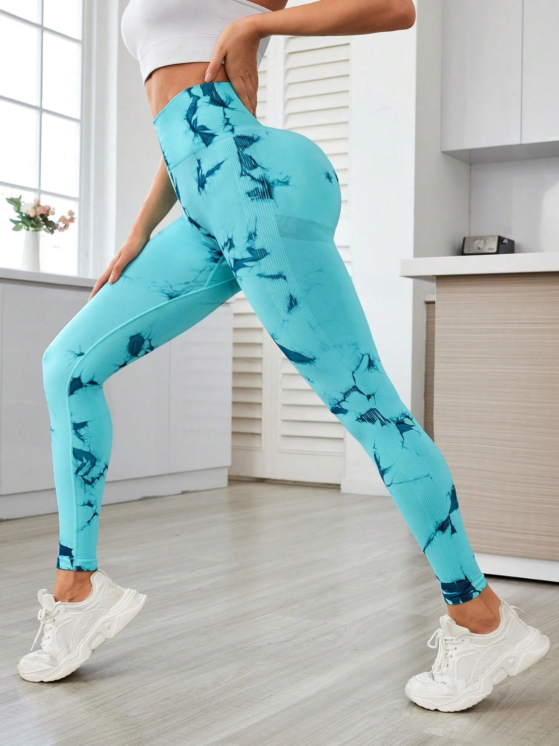 Printed High Waist Active Leggings Trendsi