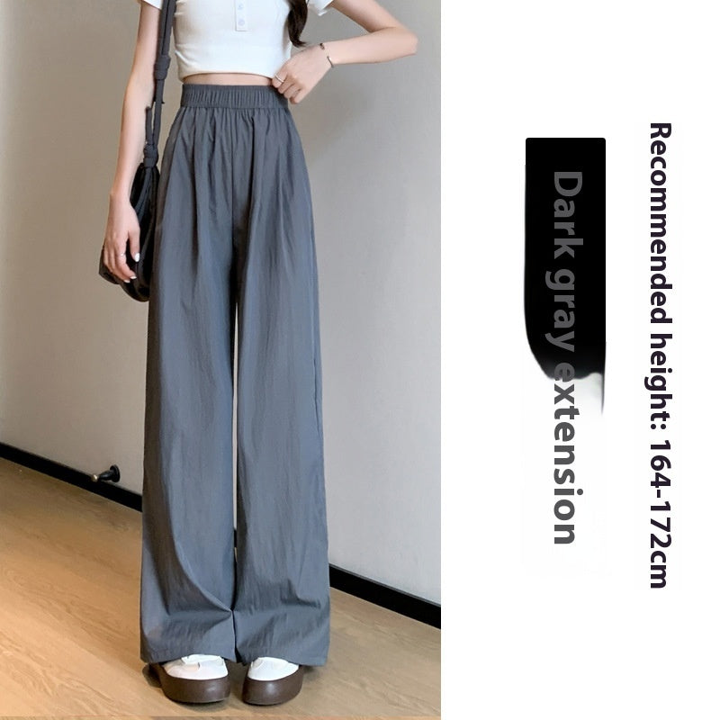 High Waist Drooping Straight Pleated Cotton And Linen Casual Pants ARZ