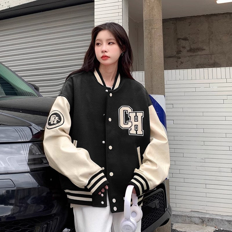 Letter Printing Stitching Baseball Uniform For Women Fallwinter Jacket ARZ