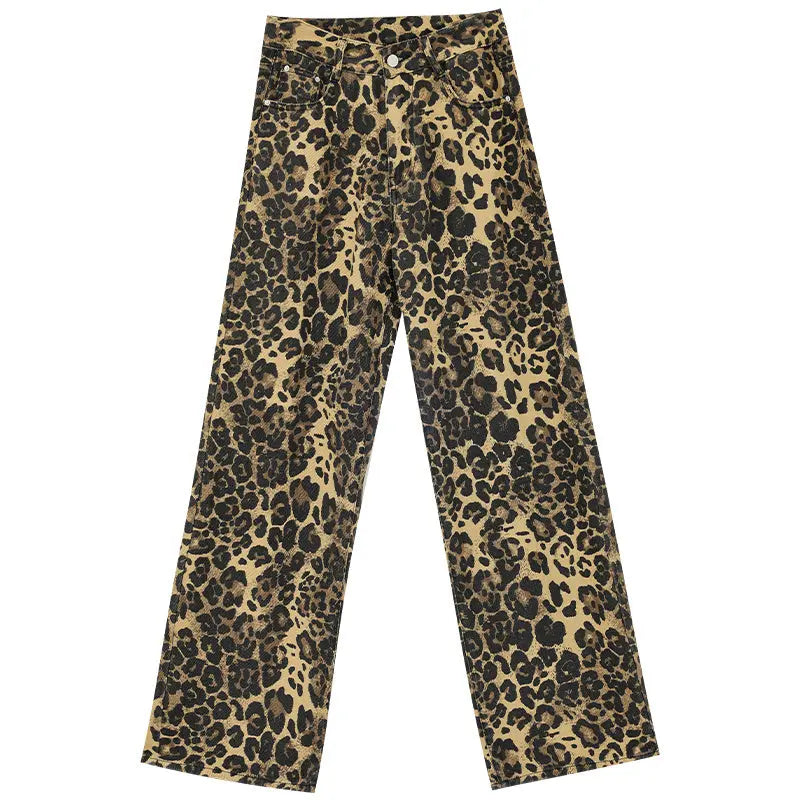 Leopard Jeans Women's Thin Straight Loose Trousers ARZ