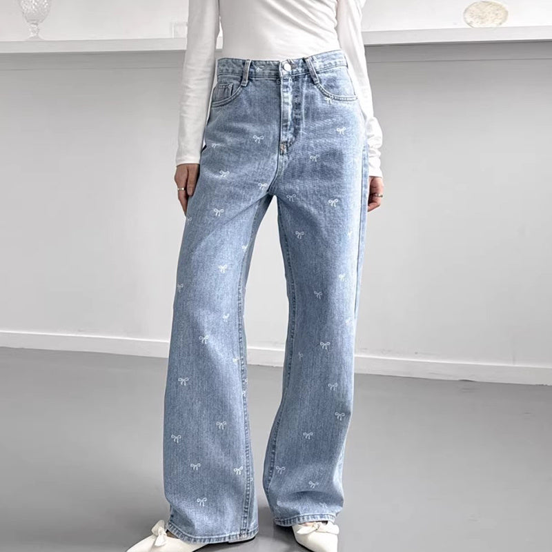 All-matching Wide Leg Straight Jeans For Women ARZ