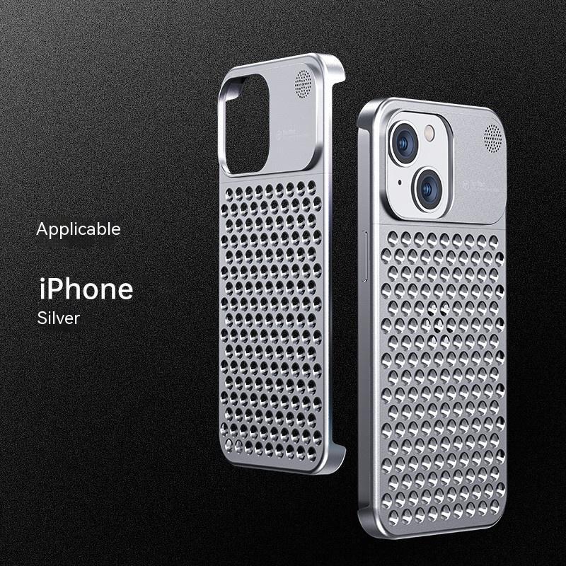 Aluminum Alloy Phone Case For 14 13 Pro Max Plus Hollow Heat Dissipation Anti-fall Full Body Shockproof Phone Cove ARZ