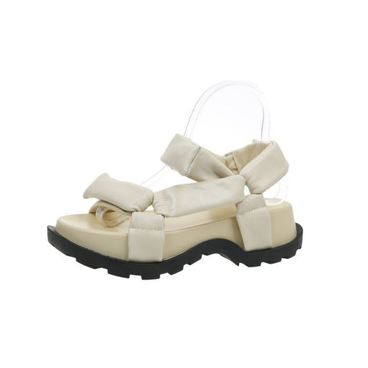 The Same Style Velcro Sponge Cake Platform Roman Shoes Women ARZ