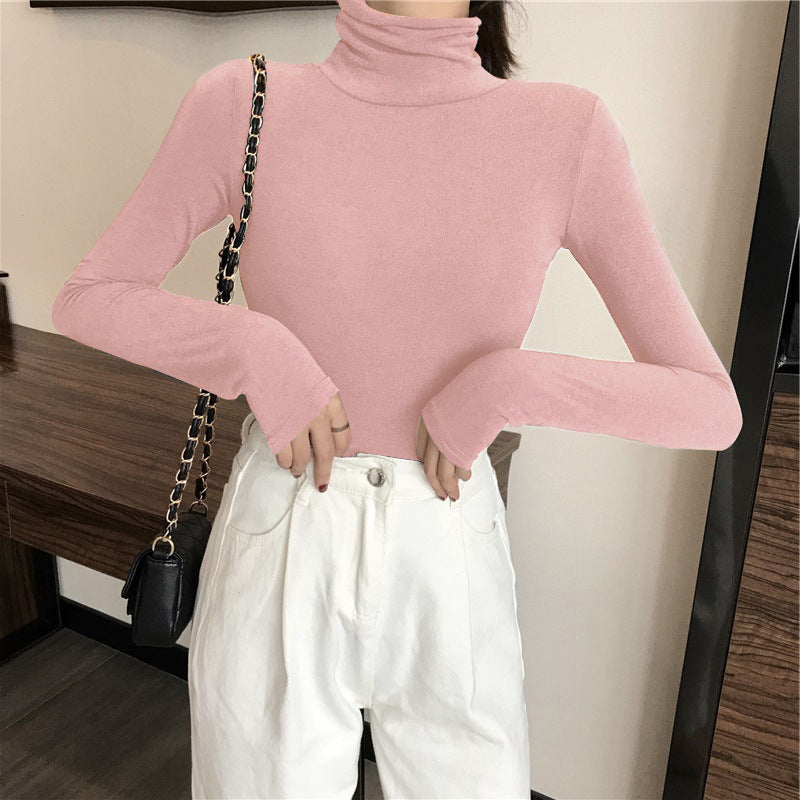 All-matching Solid Color Turtleneck Bottoming Shirt Women's Slim-fit Long Sleeve ARZ