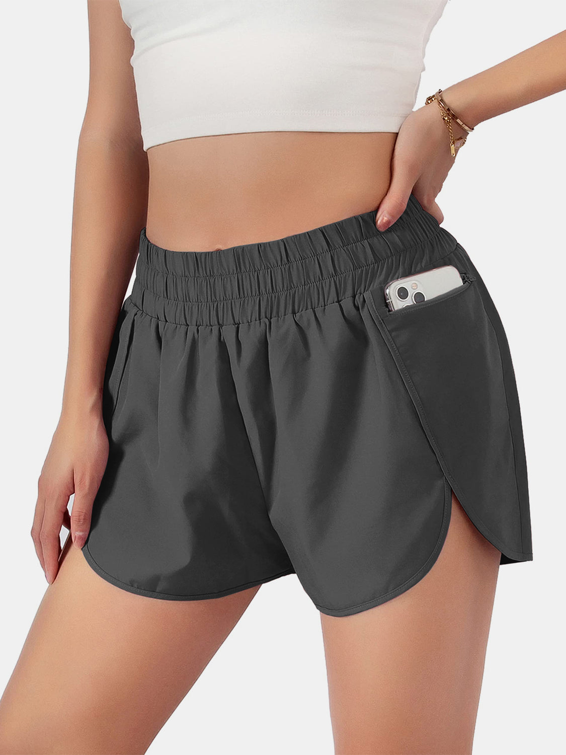 Elastic Waist Active Shorts Trendsi