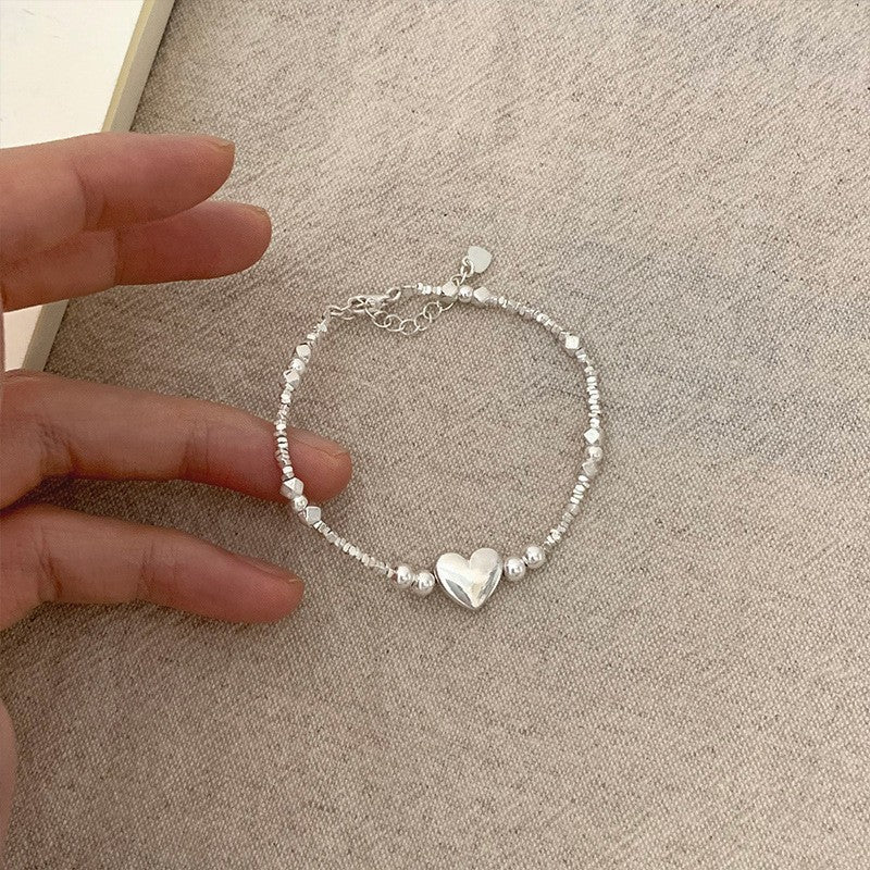 Sterling Silver Small Pieces Of Silver Heart Bracelet Female Niche ARZ