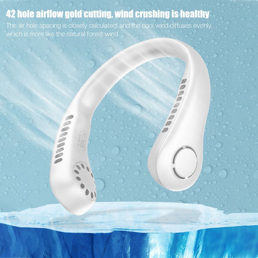 Mini Hanging Handheld Leafless Hanging Neck Fan Portable Silent Outdoor Usb Charging Super Long Life Portable Cooling Lazy Small Fan ARZ