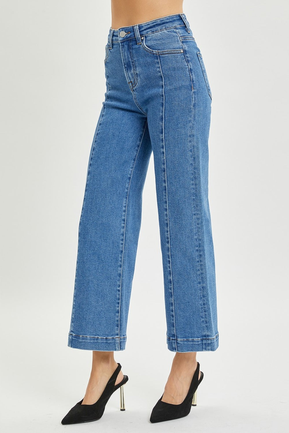 RISEN Full Size High Rise Wide Leg Jeans Trendsi