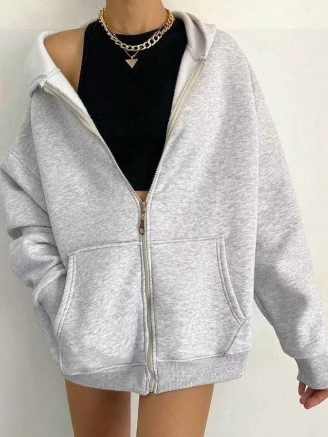 Women's Zipper Hooded Cardigan Coat ARZ