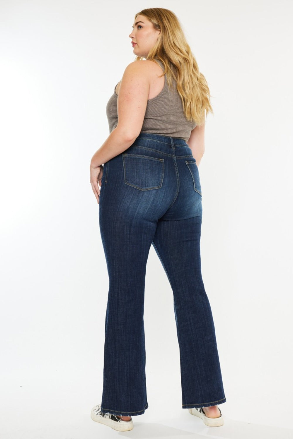 Kancan Full Size Mid Rise Flare Jeans Trendsi