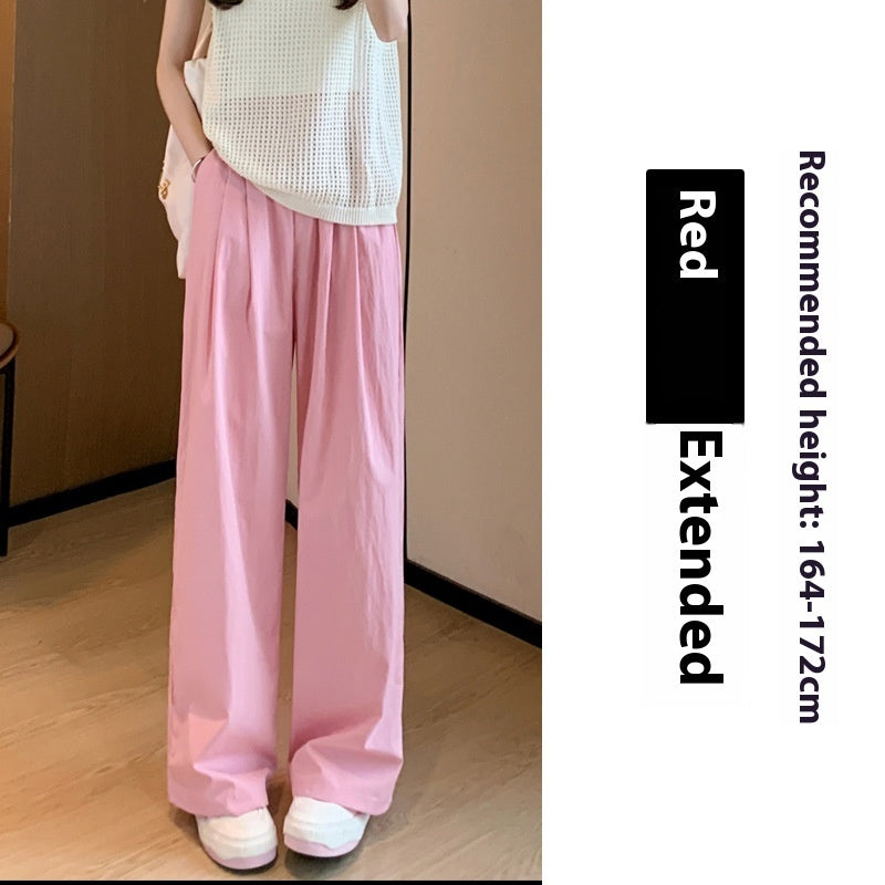 High Waist Drooping Straight Pleated Cotton And Linen Casual Pants ARZ