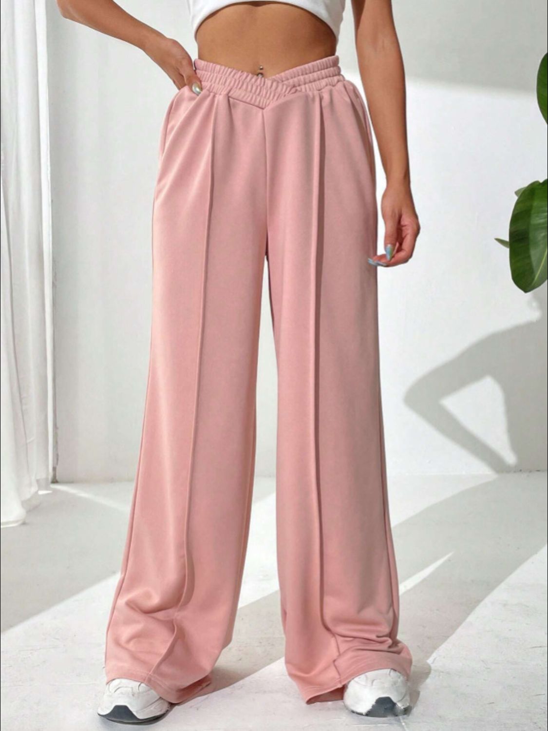 fashionable wide leg pants Trendsi