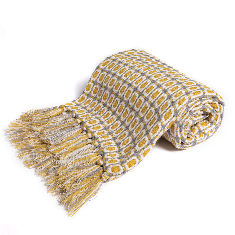 Knitted Big Shawl Tassel Woven Blanket ARZ