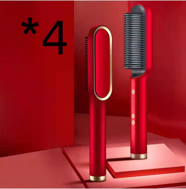 New 2 In 1 Hair Straightener Hot Comb Negative Ion Curling Tong Dual-purpose Electric Hair Brush ARZ