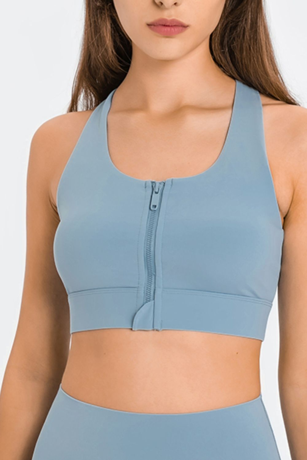 Millennia Zip Up Racerback Sports Bra Trendsi