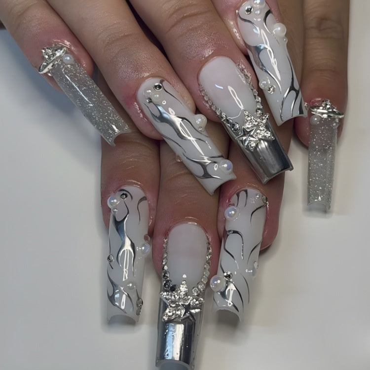 Super Long Diamond Wearing Armor European And American Foreign Trade Nail Stickers ARZ