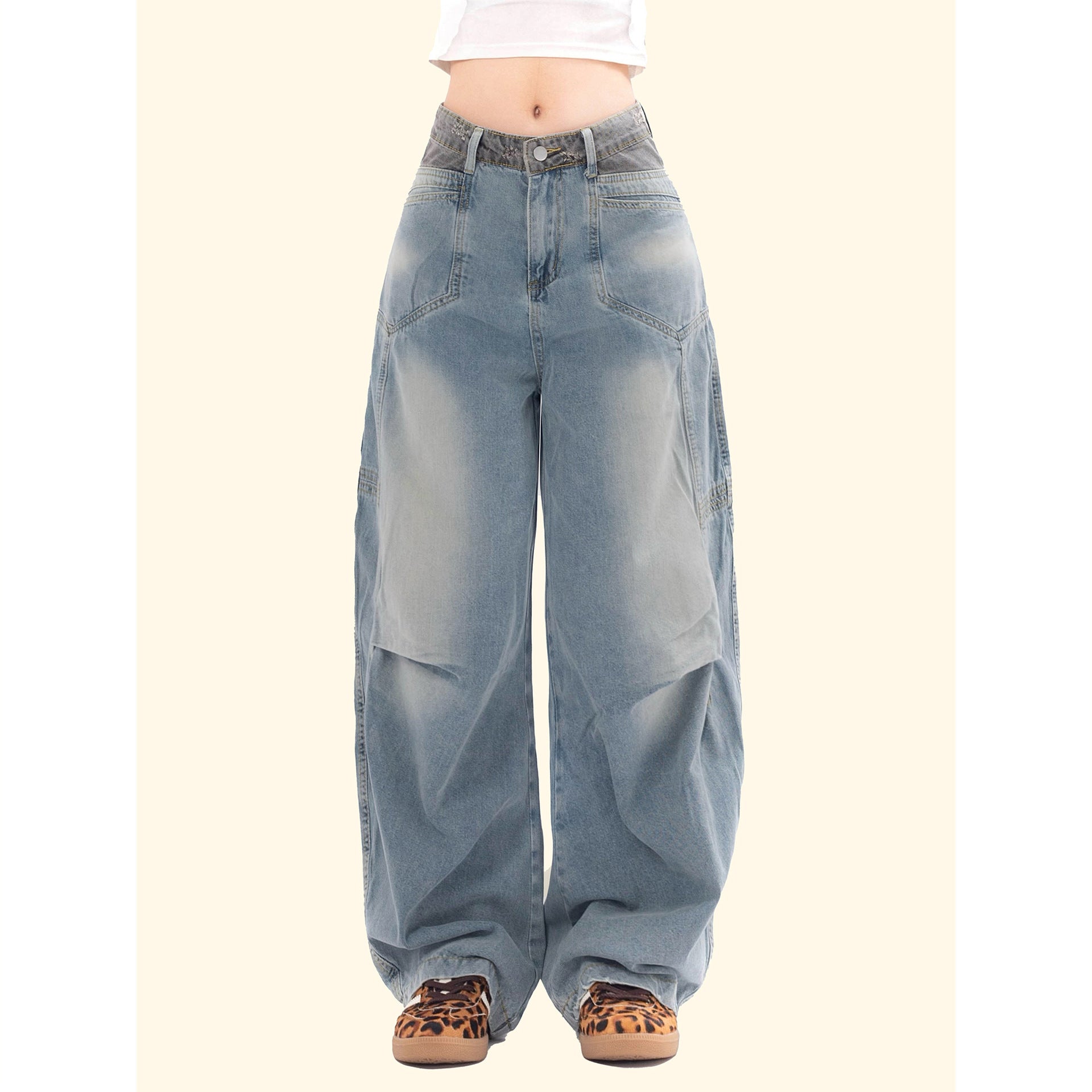 Fashionable Pleated Design Jeans For Women ARZ