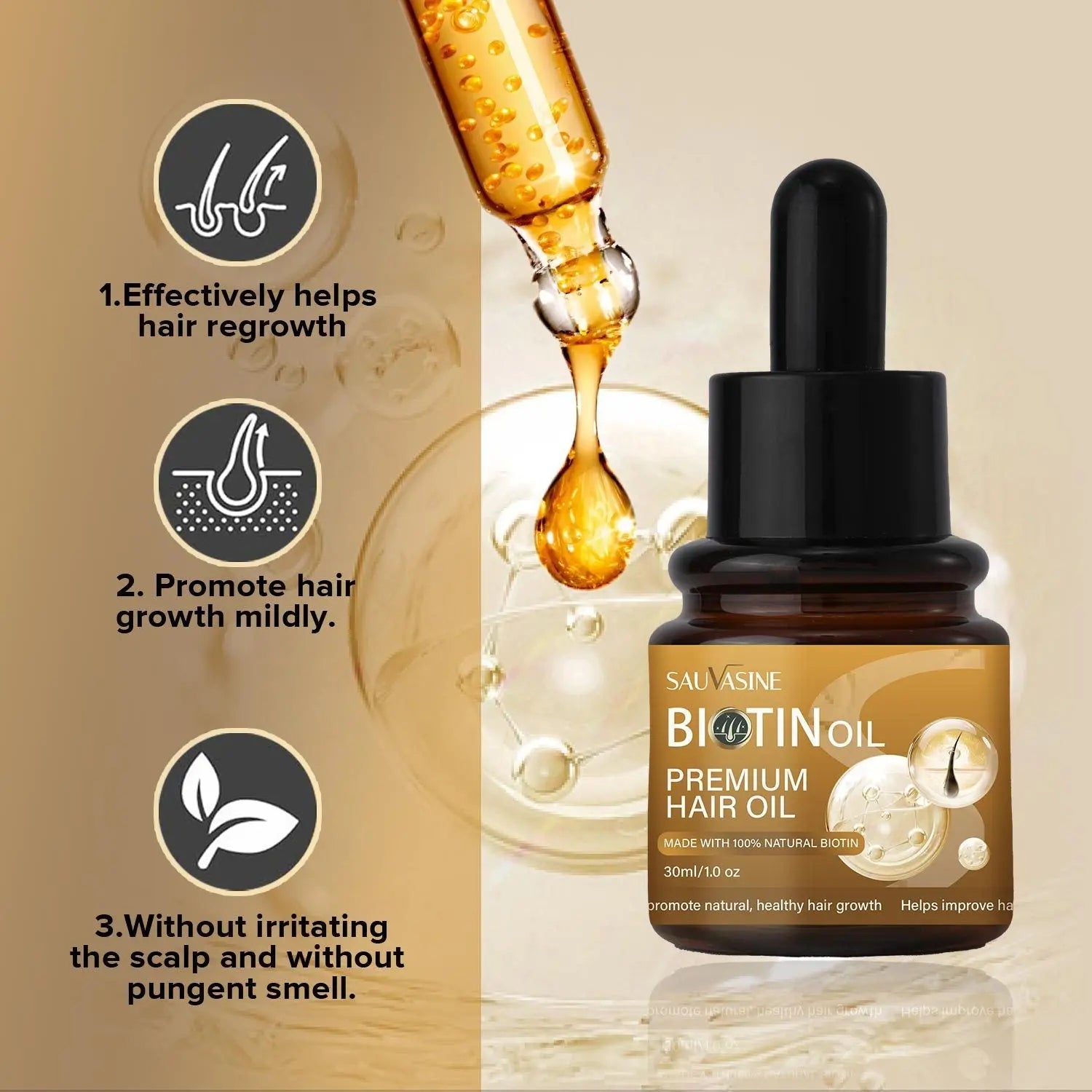 Biotin Hair Oil 30ml Moisturizing Repair ARZ