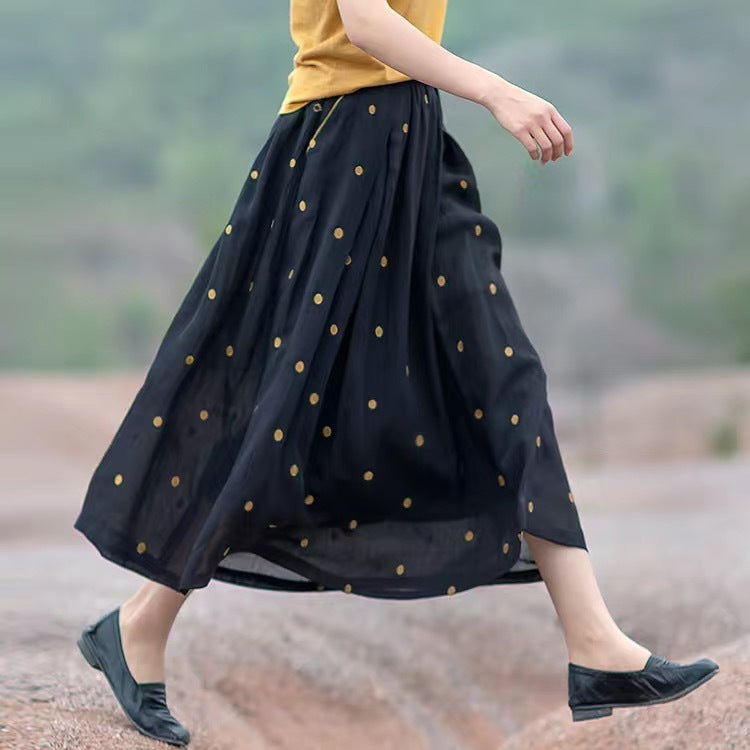 Women's Embroidered Polka Dot Double-layer Chiffon Skirt ARZ