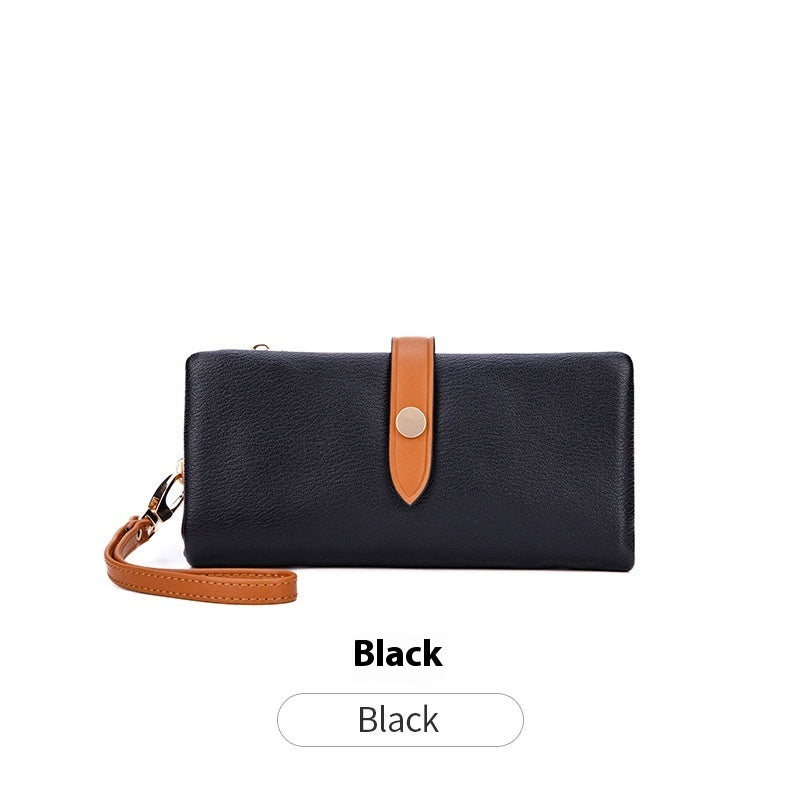 Women's Wallet Contrast Color Hasp Long Zipper Multi-functional Simple Fashion Clutch ARZ