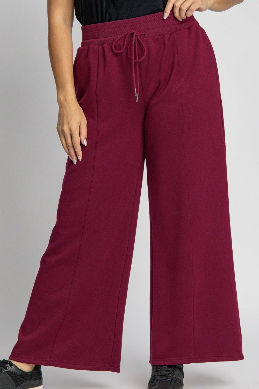 Umgee Full Size Drawstring Wide Leg Pants with Pockets Trendsi