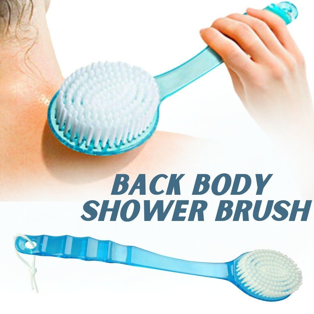 Back Body Shower BrushLong Handle Exfoliating Skin Spa Bath Soft Scrubber Clean ARZ