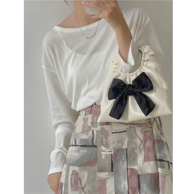 Personality Bowknot Pleated Bag Mini Bag ARZ