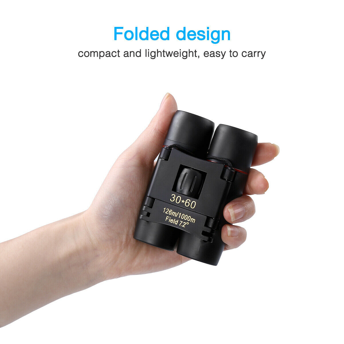 Binoculars 30x60 Zoom Travel Compact Folding Telescope Hunting Day Night Outdoor Small Pocket Binoculars Compact Adults, Mini Kids Binoculars Boys For Bird Watching, Concert Theater Opera ARZ