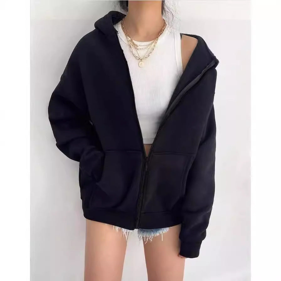 Women's Zipper Hooded Cardigan Coat ARZ