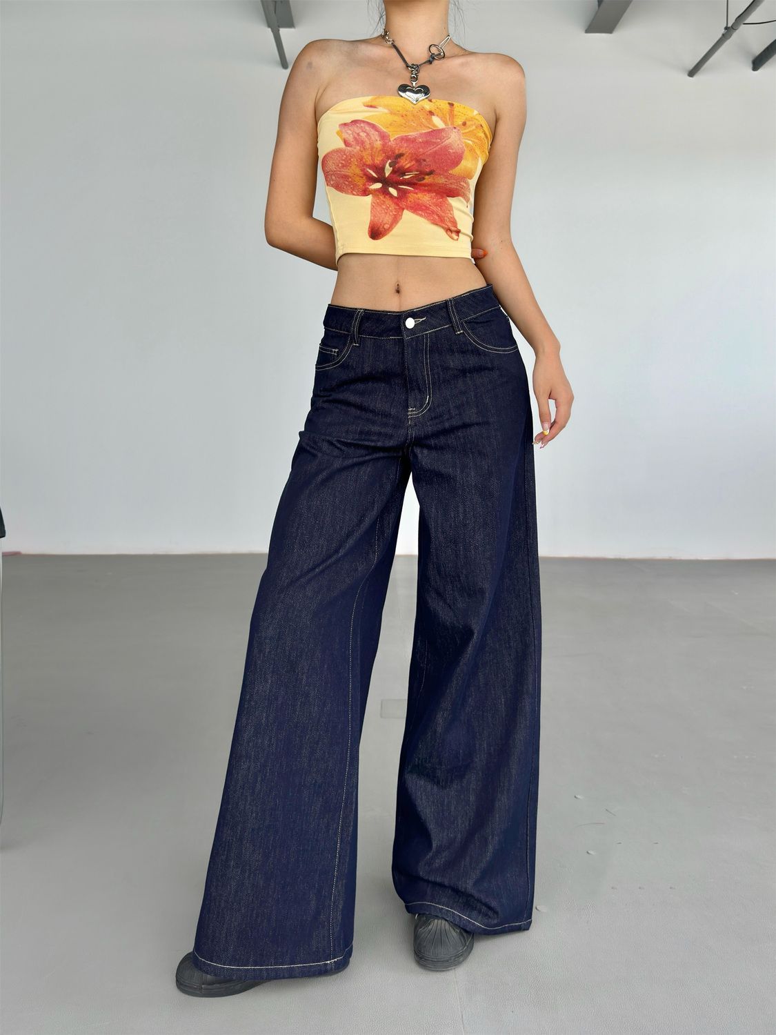 Fashion American Retro Wide Leg Jeans For Women ARZ