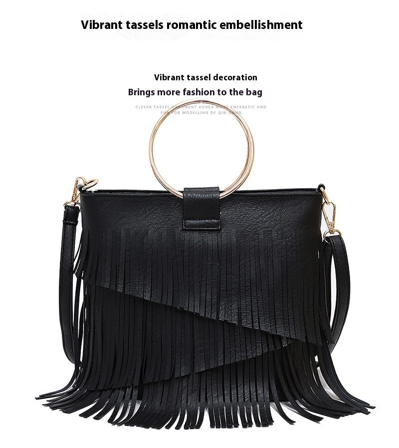 Iron Portable And Fashion New Irregular Tassel Bag ARZ