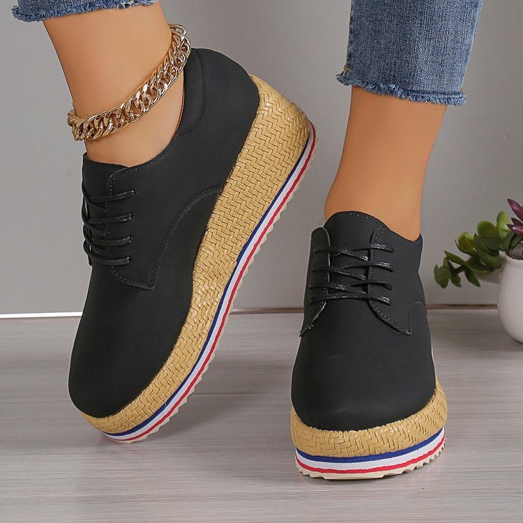 Women's Lace-up Wedge Braided Shoes ARZ