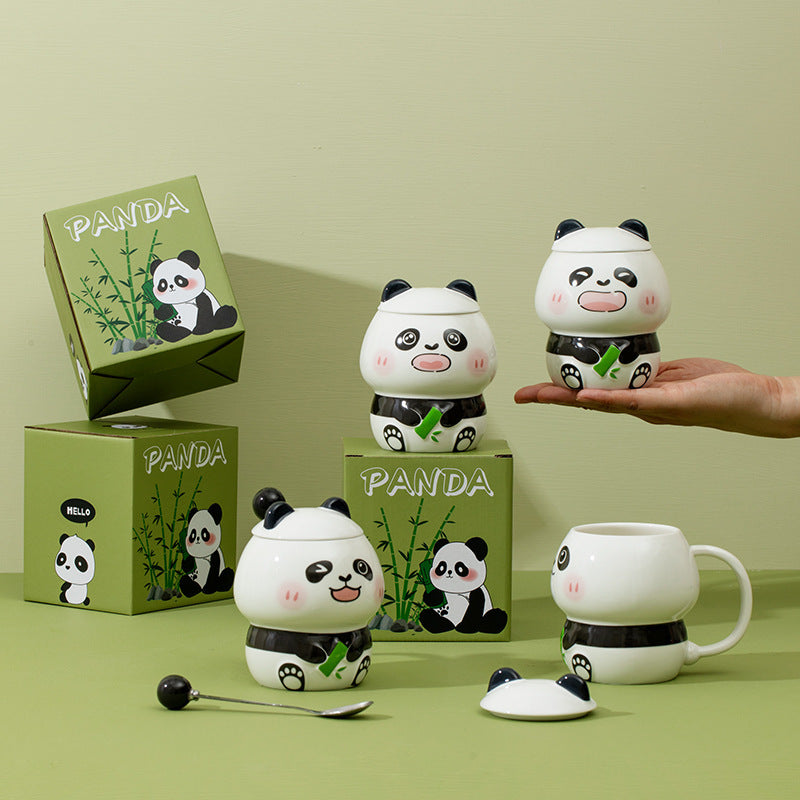 Cartoon Embossed Panda Mug Ceramic ARZ