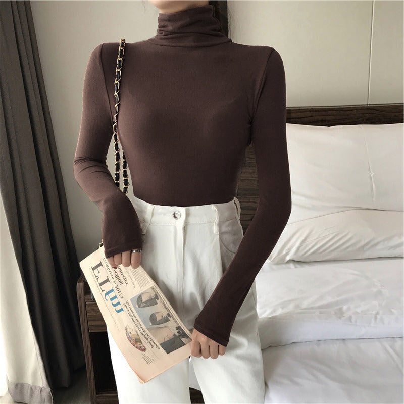 All-matching Solid Color Turtleneck Bottoming Shirt Women's Slim-fit Long Sleeve ARZ