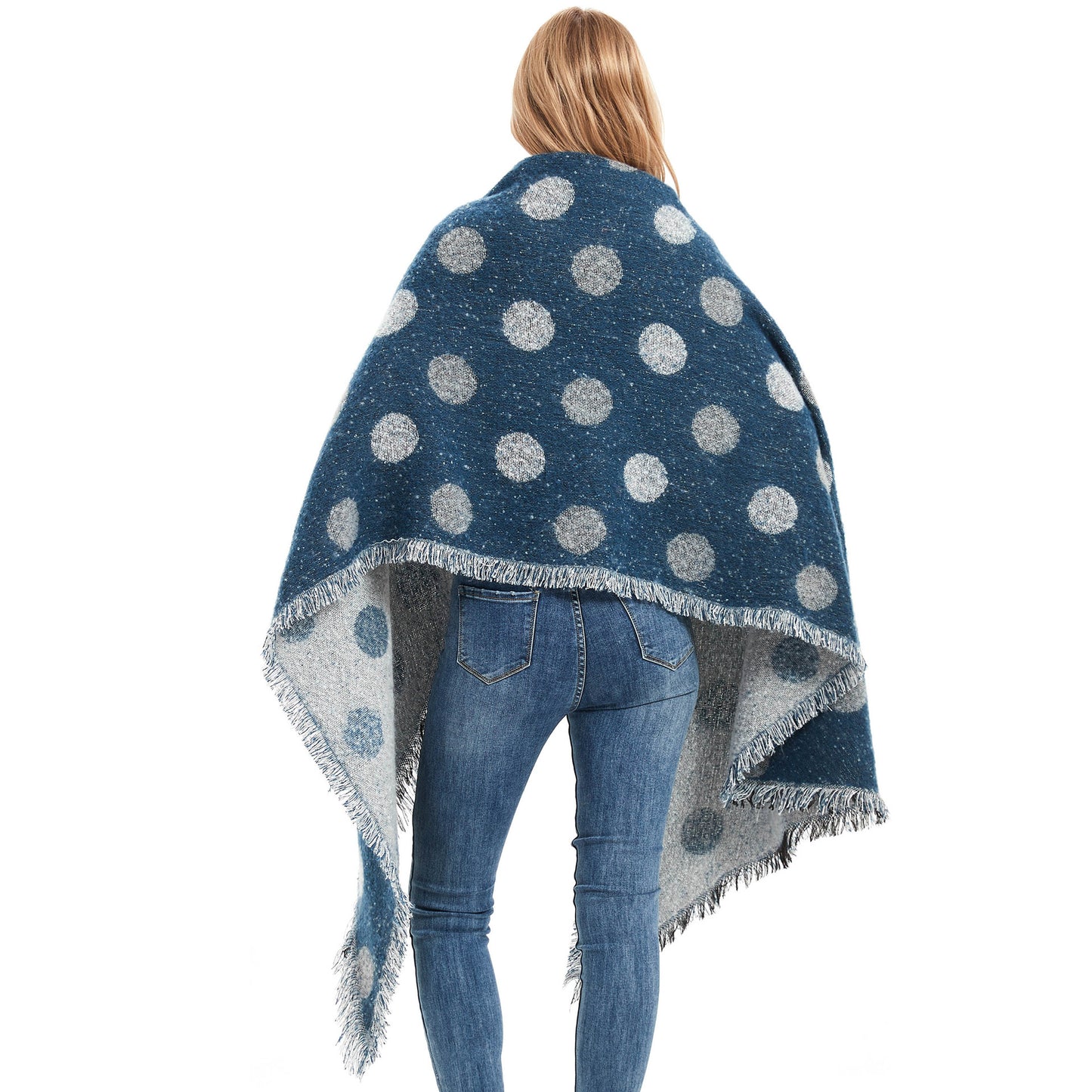 European And American Autumn And Winter Scarf Women's Circle Yarn Polka Dot Angle Thickened Shawl ARZ