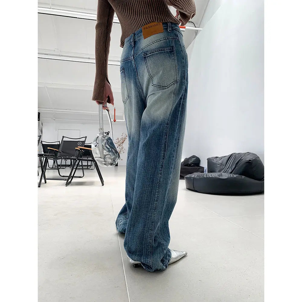 Women's Low Waist Retro Wide Leg Jeans ARZ