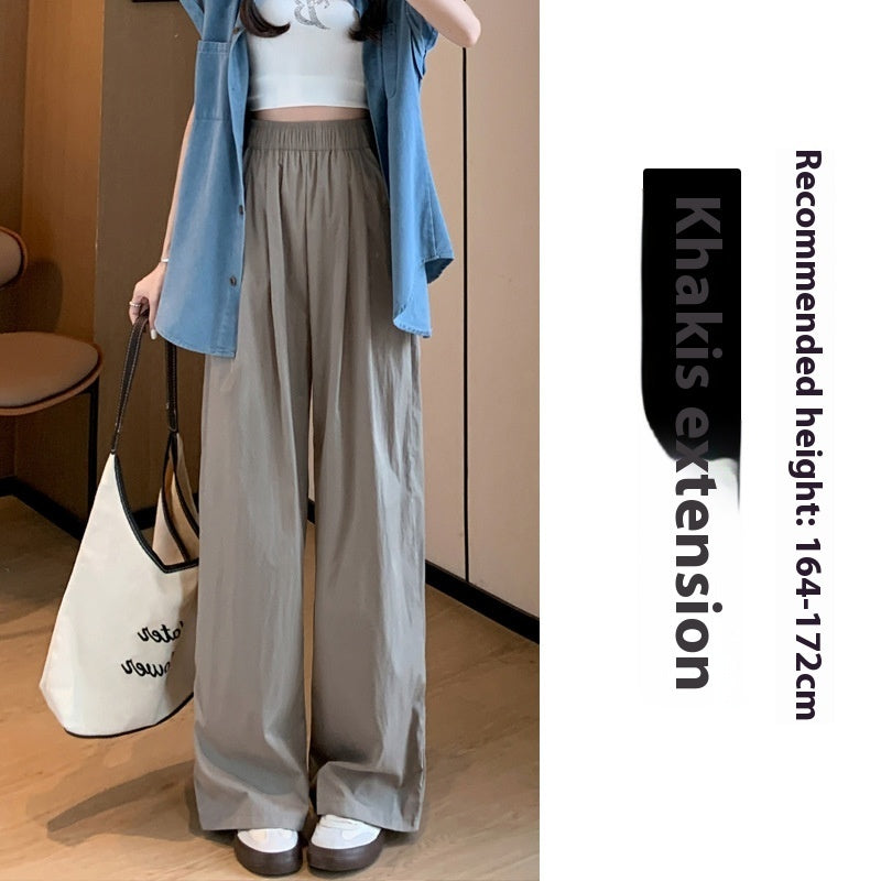 High Waist Drooping Straight Pleated Cotton And Linen Casual Pants ARZ