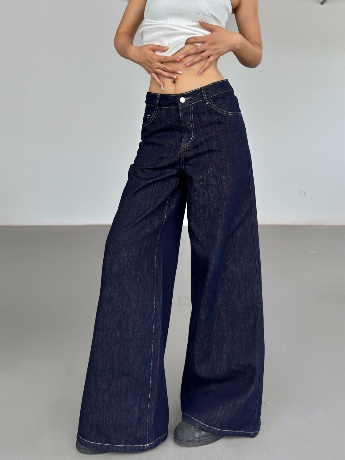 Fashion American Retro Wide Leg Jeans For Women ARZ