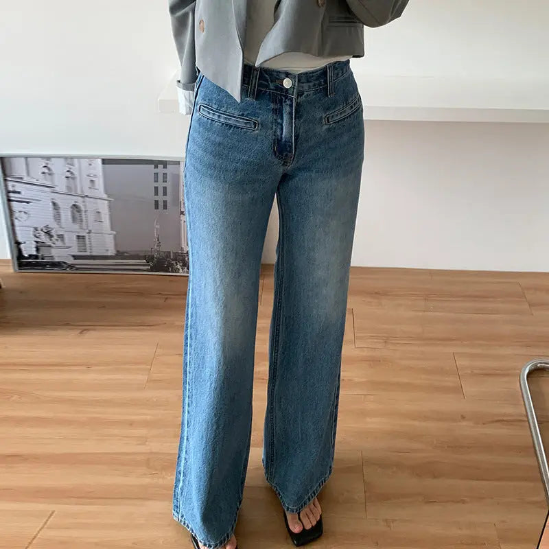 Retro High Waist Slimming Jeans Women ARZ