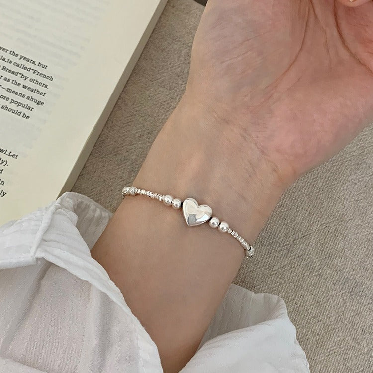 Sterling Silver Small Pieces Of Silver Heart Bracelet Female Niche ARZ