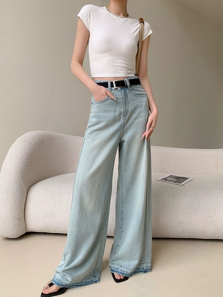 Loose Slimming And Straight Wide Leg Mop Pants ARZ