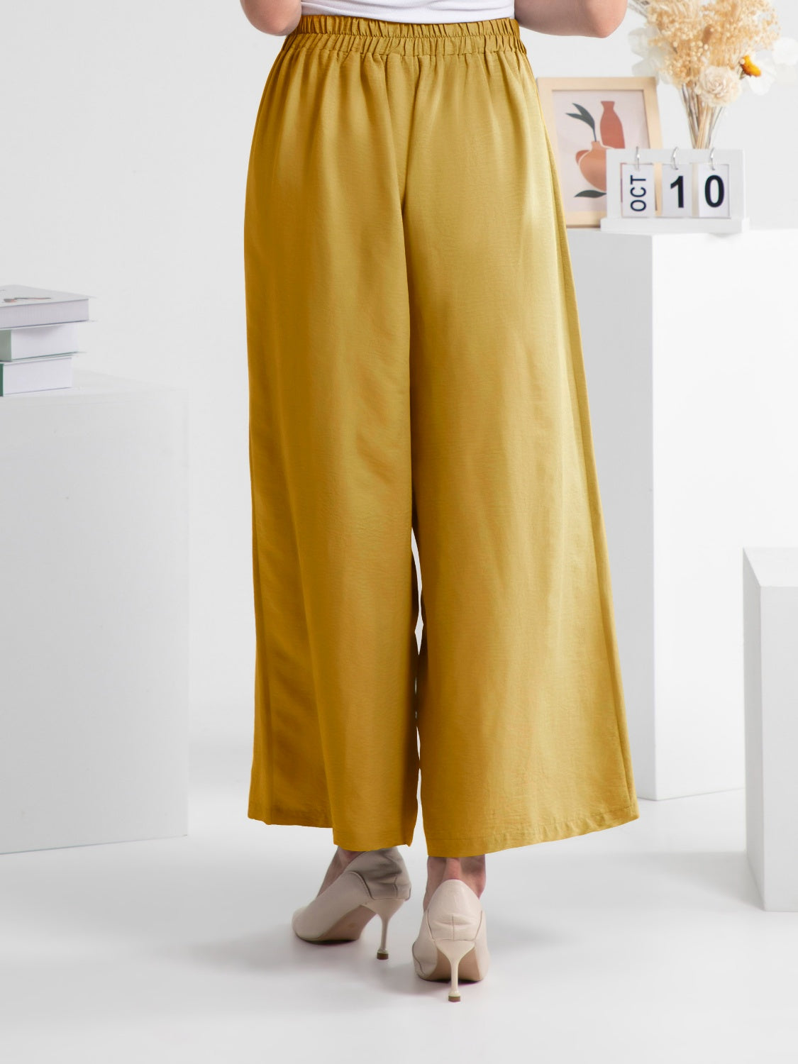 Elastic Waist Pants - FAM-FAM Wide Leg Trendy Comfort Trendsi